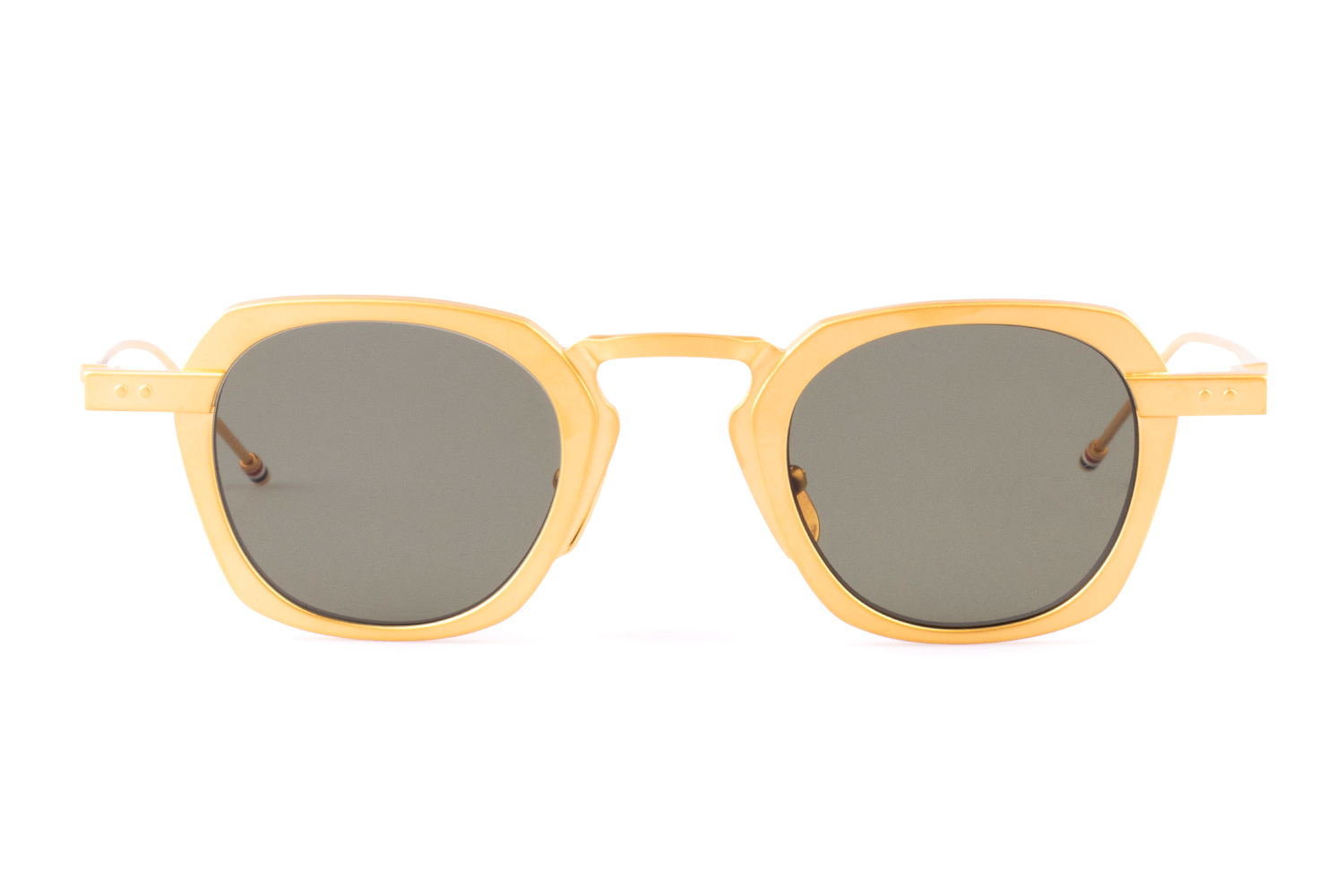 SQUARE SUNGLASSES IN TITANIUM 39 MATTE 18K GOLD PLATED GREEN G 15 AR