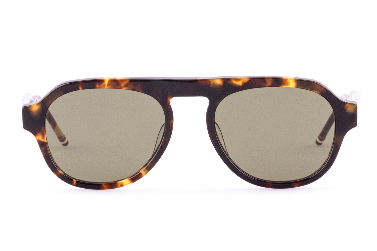 OVAL SUNGLASSES IN ACETATE 52 BROWN TORTOISE
GREEN LENS G 15 AR
