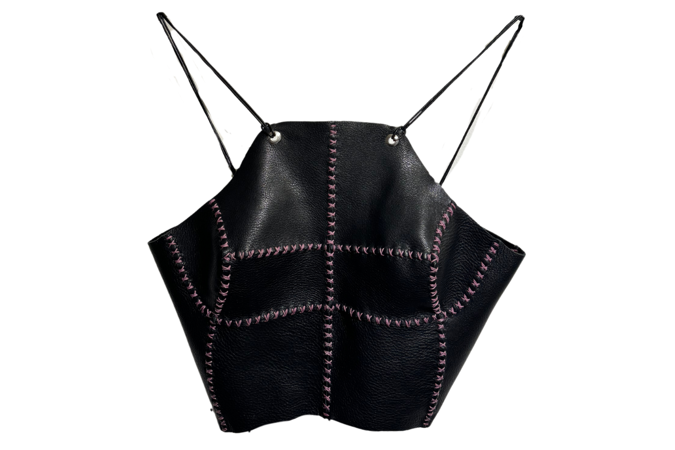 PATCHED LEATHER TOP NEGRO MORADO EDICION LIMITADA