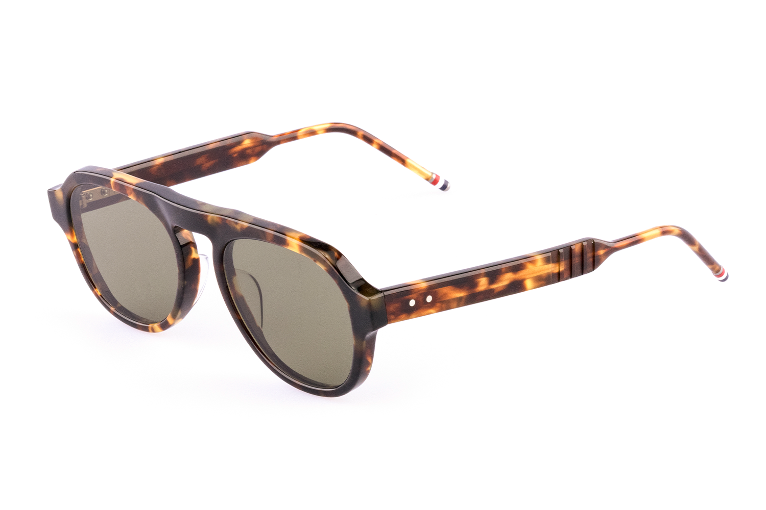 OVAL SUNGLASSES IN ACETATE 52 BROWN TORTOISE
GREEN LENS G 15 AR