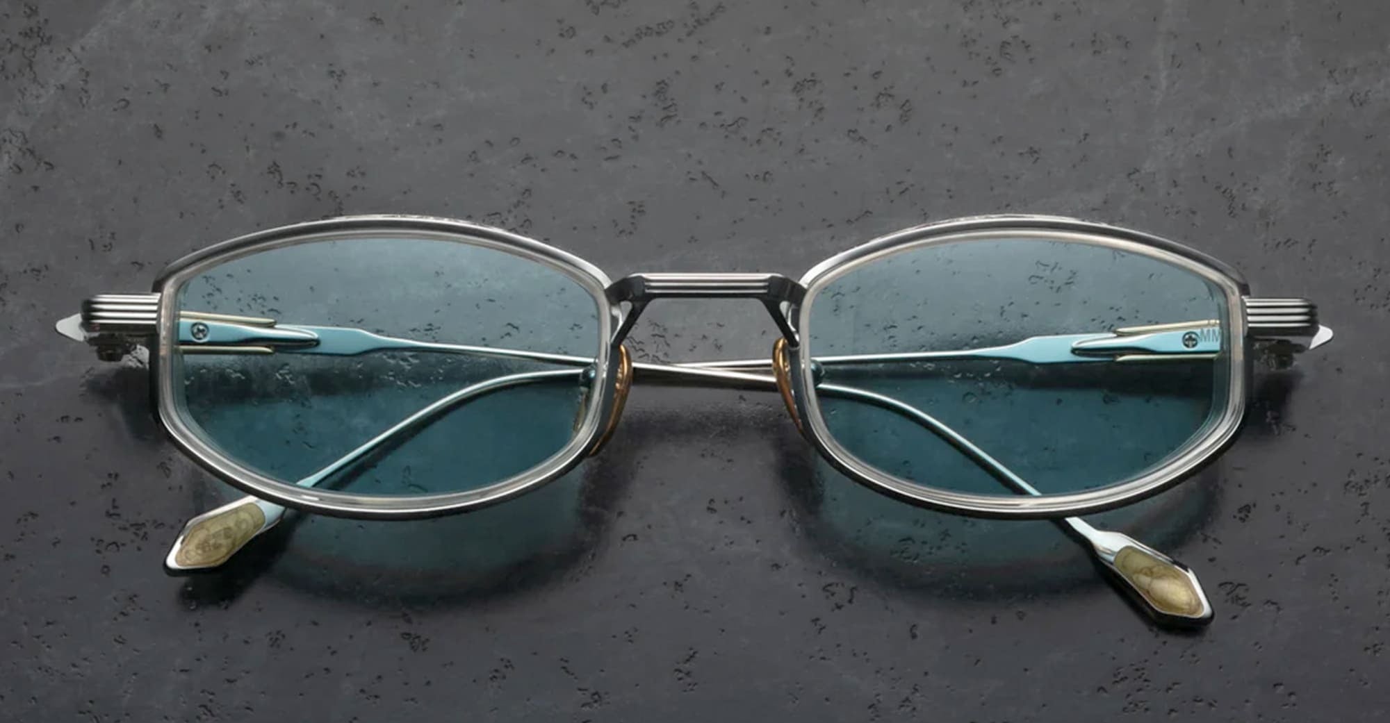 HARDIN 16Y GAIA STERLING VINTAGE BLUE MINERAL GLASS LAST FRONTIER VI