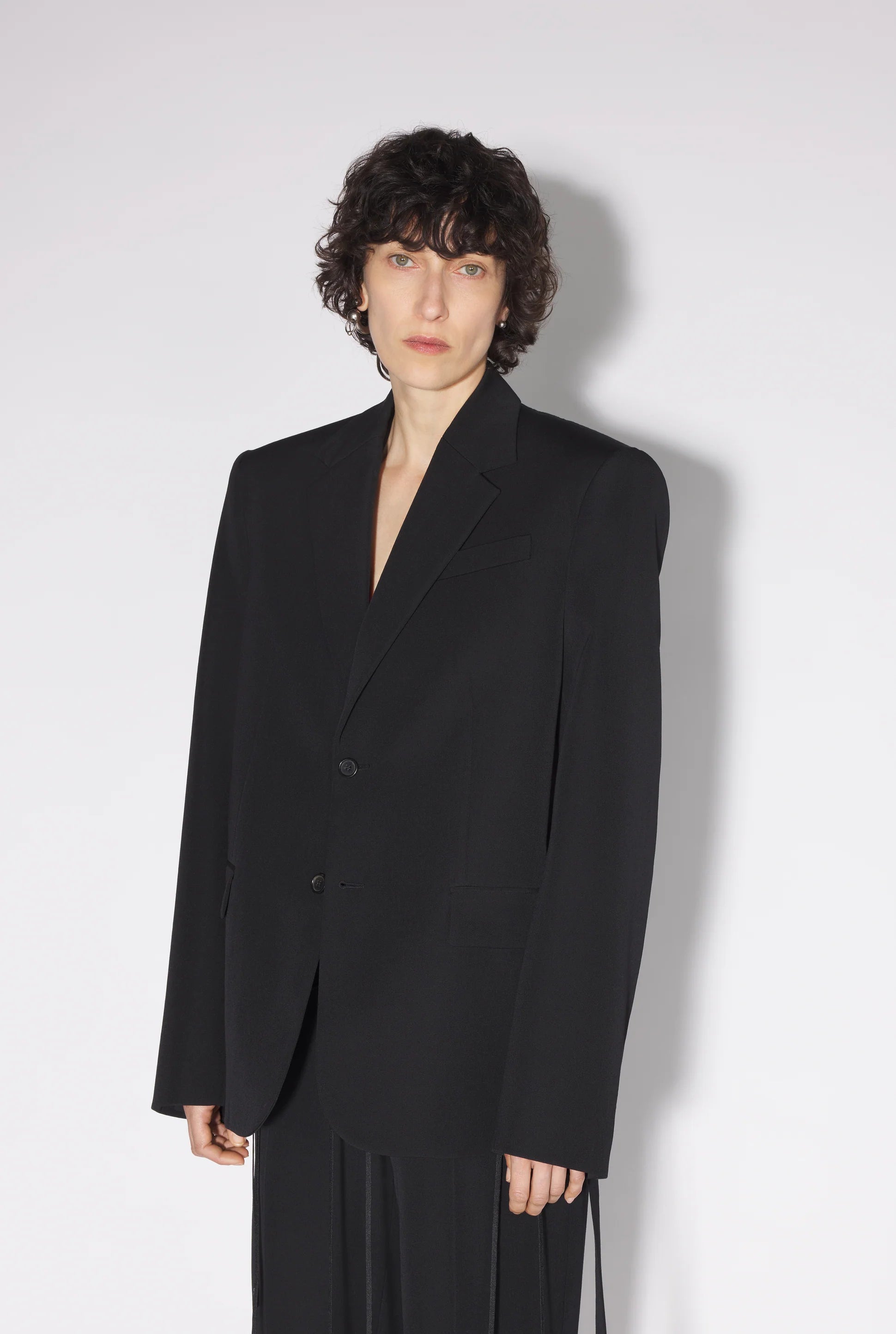 CORSET DETAILS TAILLORED JACKET BLACK
