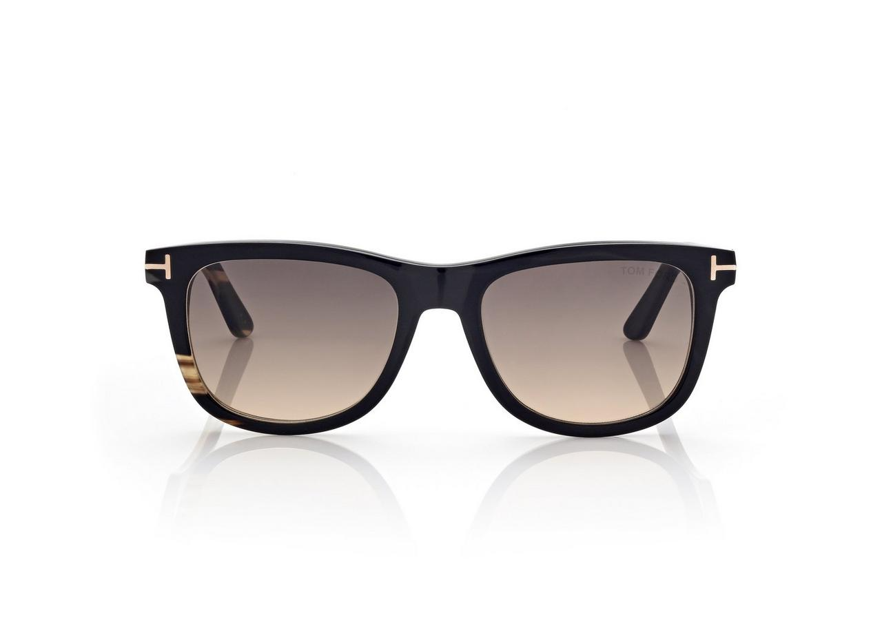 FT1046-P SOFT SQUARE HORN SUNGLASSES COLOURED HORN GRADIENT SMOKE