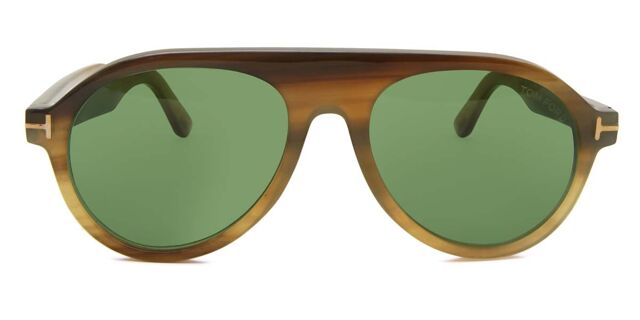 FT1047-P PILOT HORN SUNGLASSES BROWN HORN GREEN
