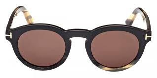 FT1128 P ROUND HORN SUNGLASSES COLOURED HORN BROWN