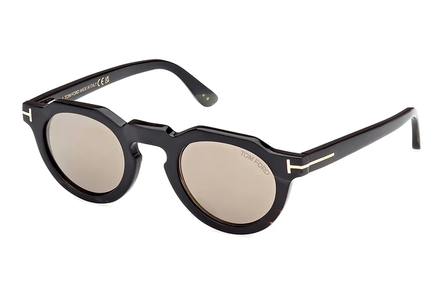 FT1129-P ROUND HORN SUNGLASSES COLOURED HORN ROVIEX MIRROR