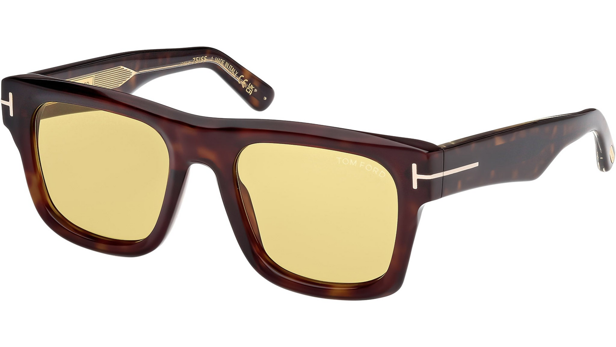 FT1201 ICON GEOMETRIC SUNGLASSES DARK HAVANA BROWN