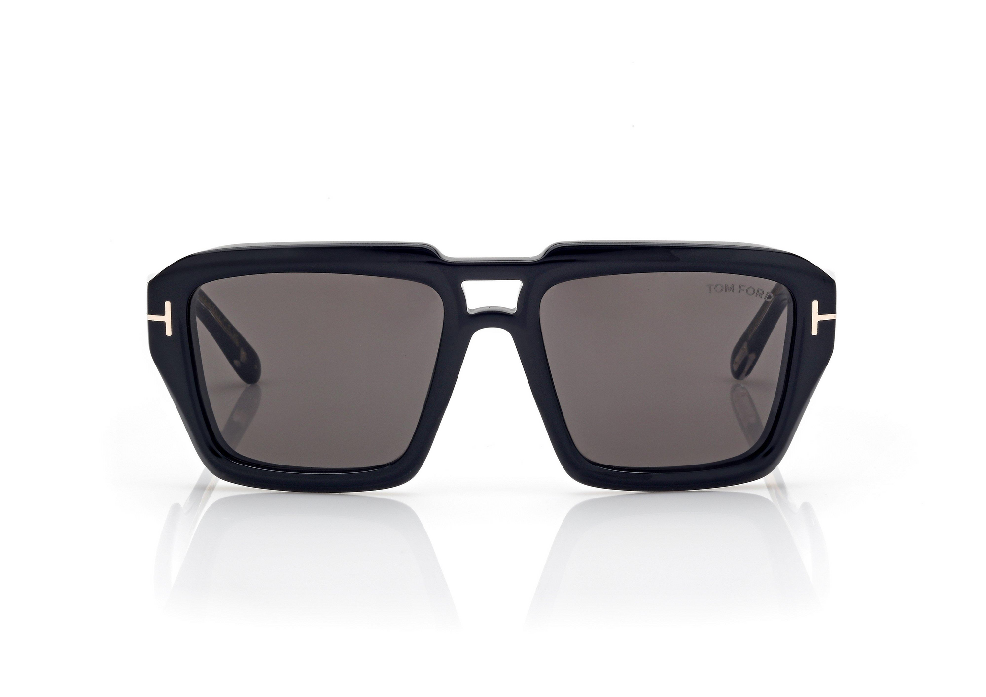 FT1202 ICON NAVIGATOR SUNGLASSES SHINY BLACK SMOKE