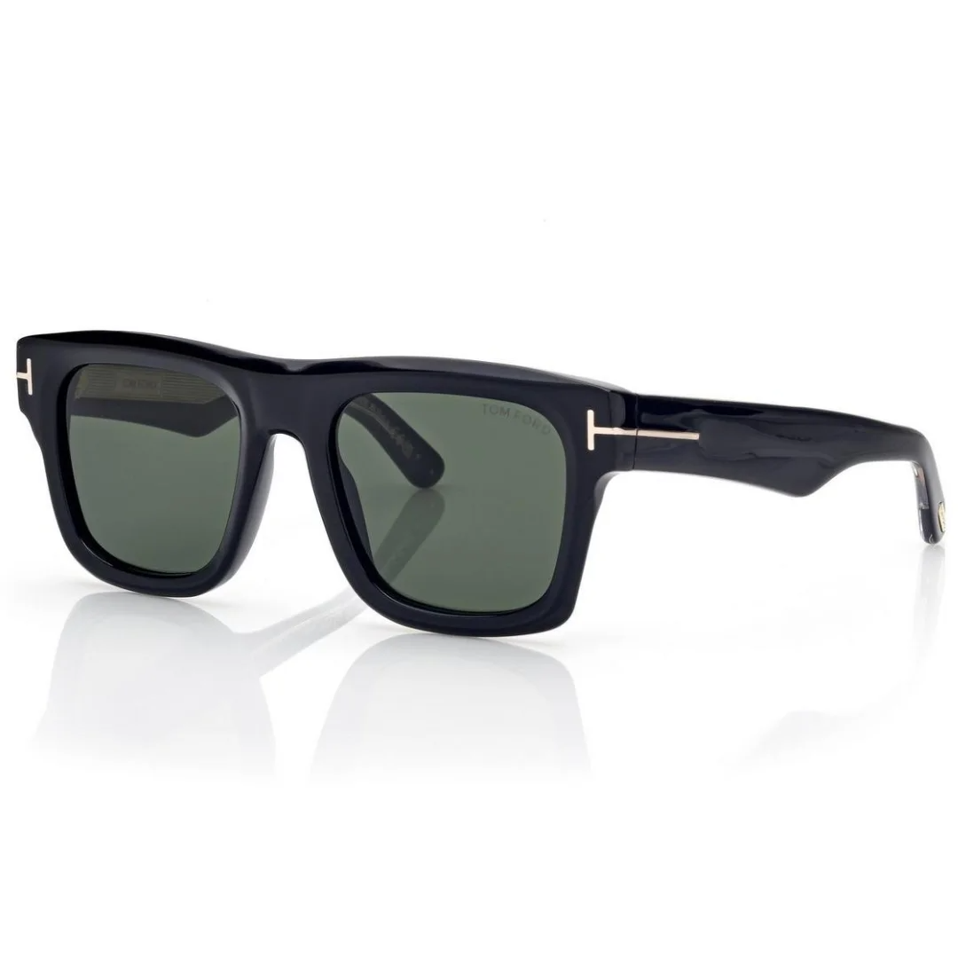 FT1226 ICON SQUARE SUNGLASSES SHINY BLACK SMOKE