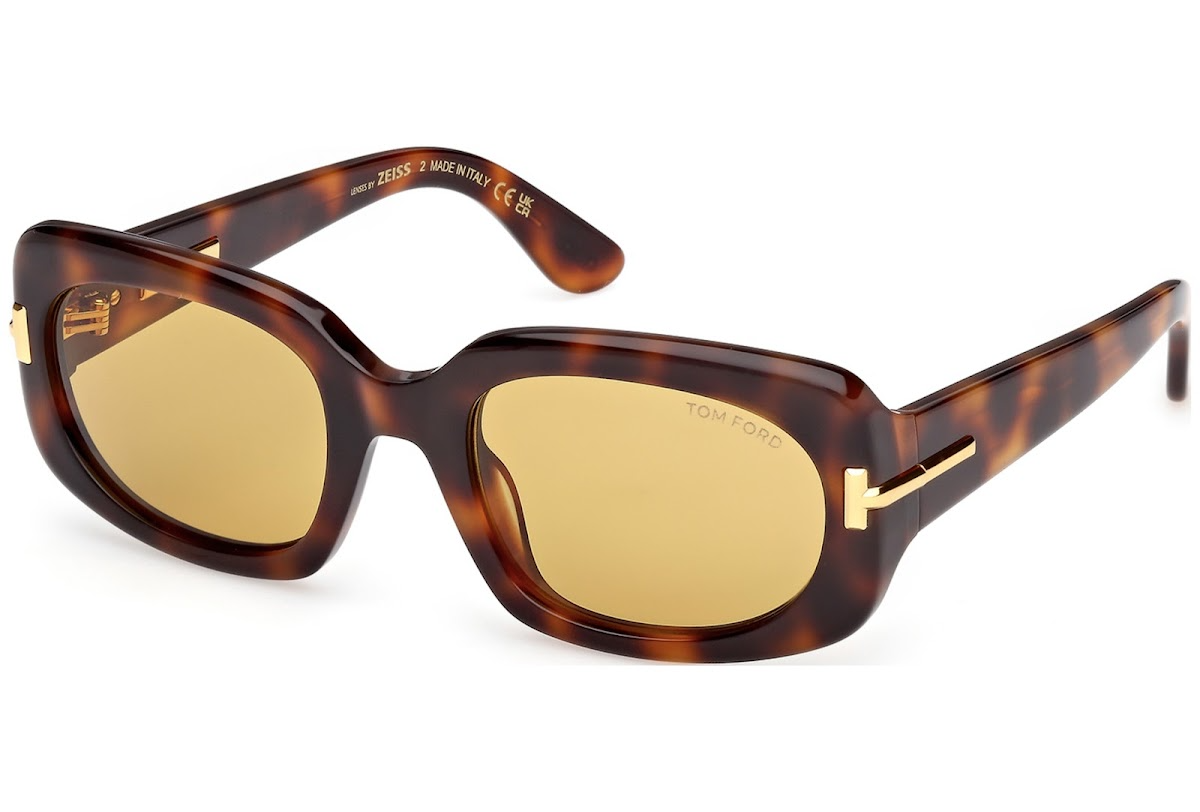 FT1253 ICON RECTANGULAR SUNGLASSES BLONDE HAVANA BROWN