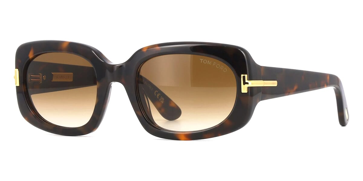 FT1253 ICON RECTANGULAR SUNGLASSES COLOURED HAVANA GRADIENT BROWN