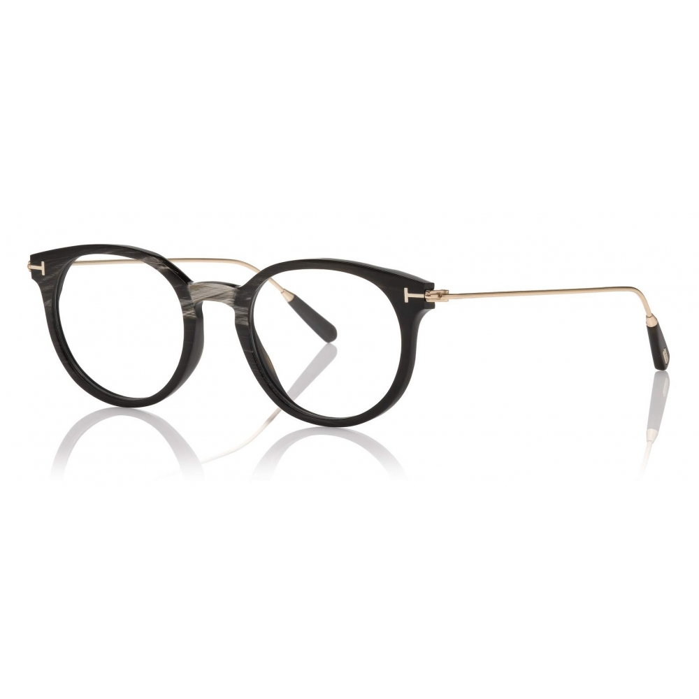 FT5723 P KEY BRIDGE ROUND HORN OPTICALS BLACK HORN CLEAR