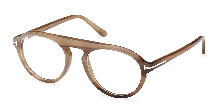 FT5883 P PILOT HORN OPTICALS BROWN HORN CLEAR