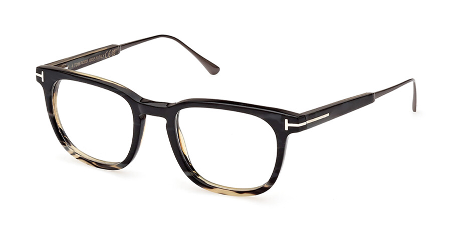 FT5884-P SQUARE HORN OPTICALS COLOURED HORN CLEAR