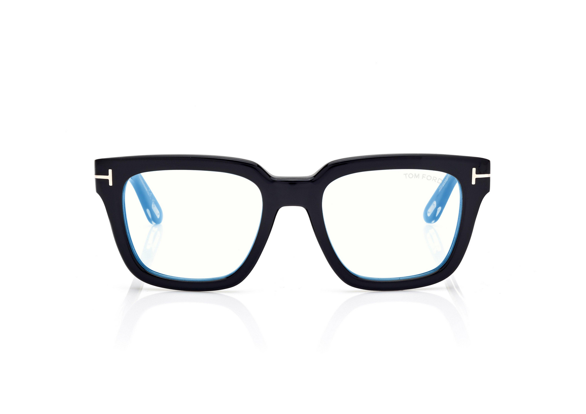 FT6027-B ICON BLUE BLOCK SQUARE OPTICALS COLOURED HAVANA CLEAR