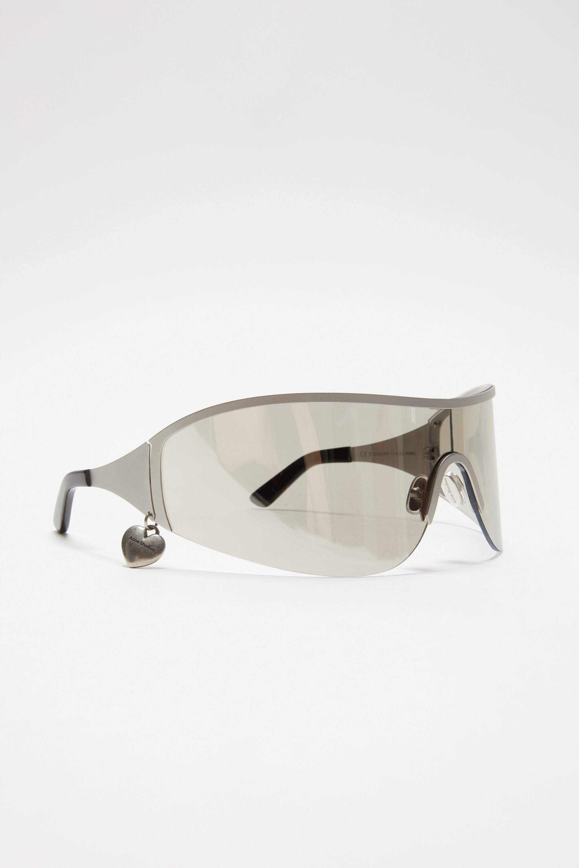 METAL FRAME SUNGLASSES HEART SHAPE SILVER /TRANSPARENT