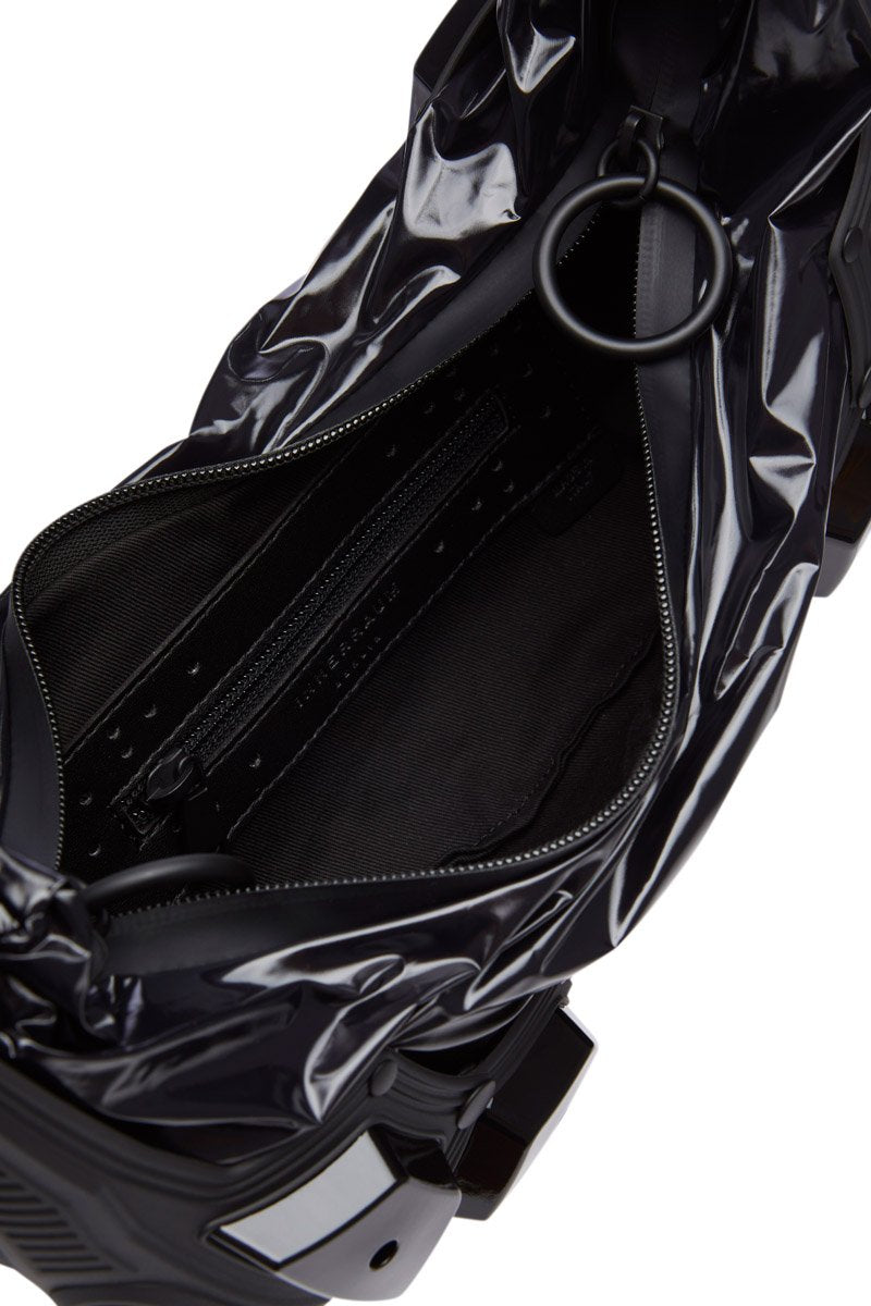 M02 SMALL HALF MOON BAG BLACK SHINY BLACK MATTBIKE