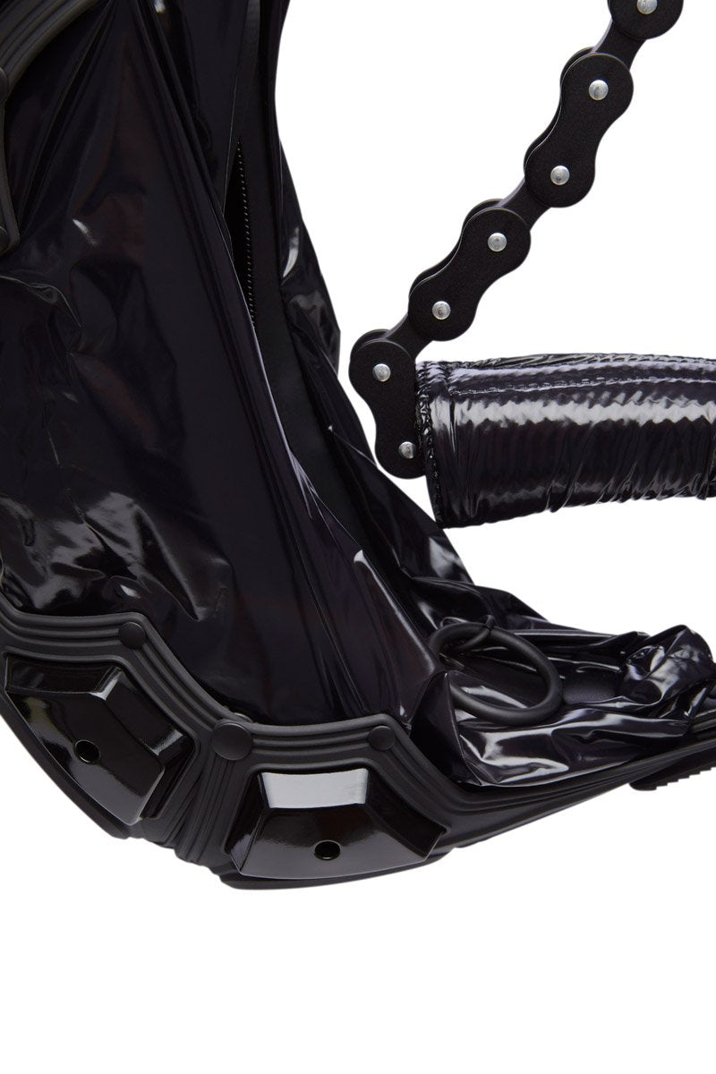 M02 SMALL HALF MOON BAG BLACK SHINY BLACK MATTBIKE