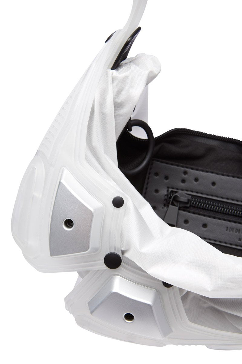 MODULE M02/SMALL HALF MOON BAG TRANSPARENT BLACK