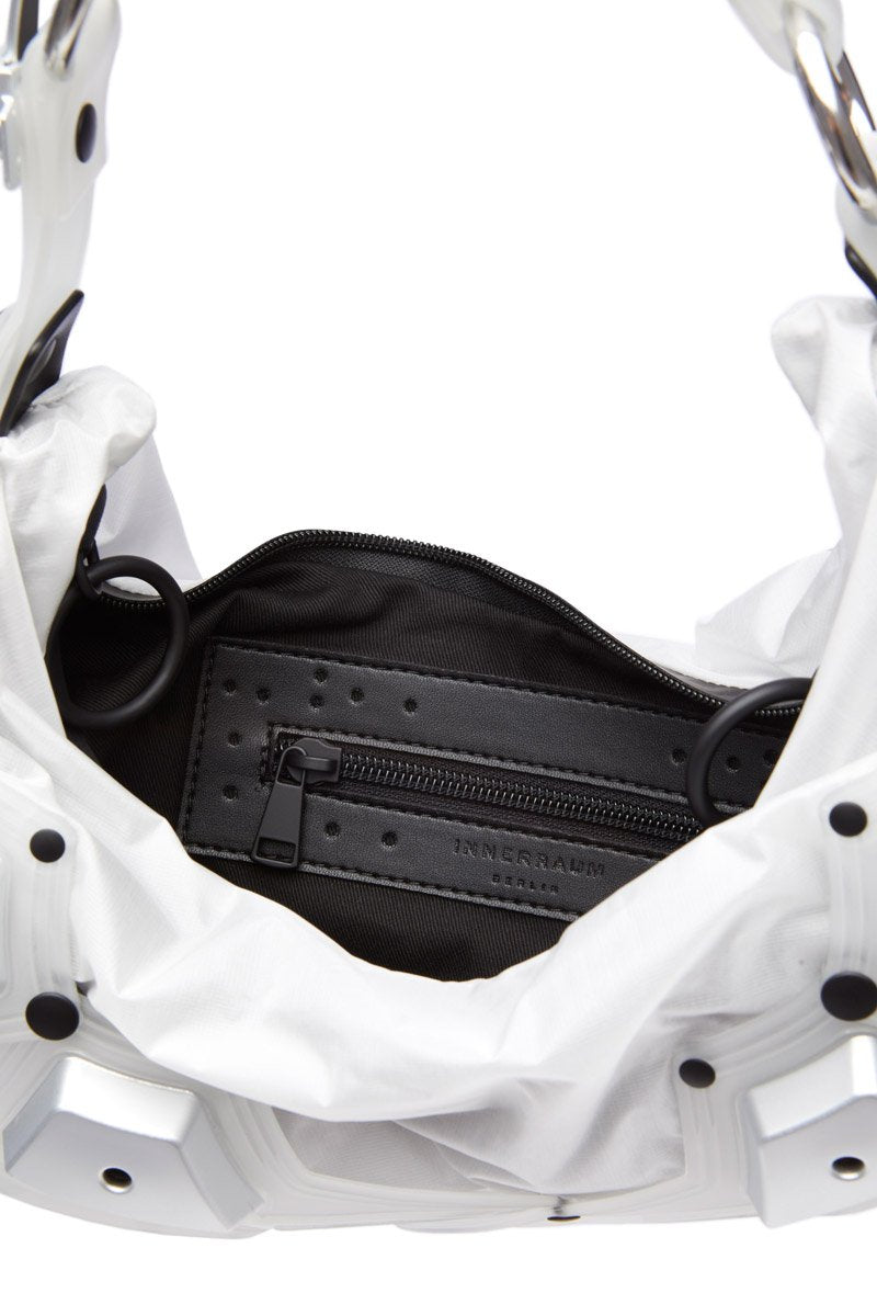 MODULE M02/SMALL HALF MOON BAG TRANSPARENT BLACK