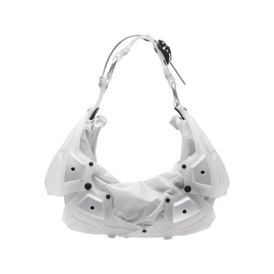 MODULE M02/SMALL HALF MOON BAG TRANSPARENT BLACK