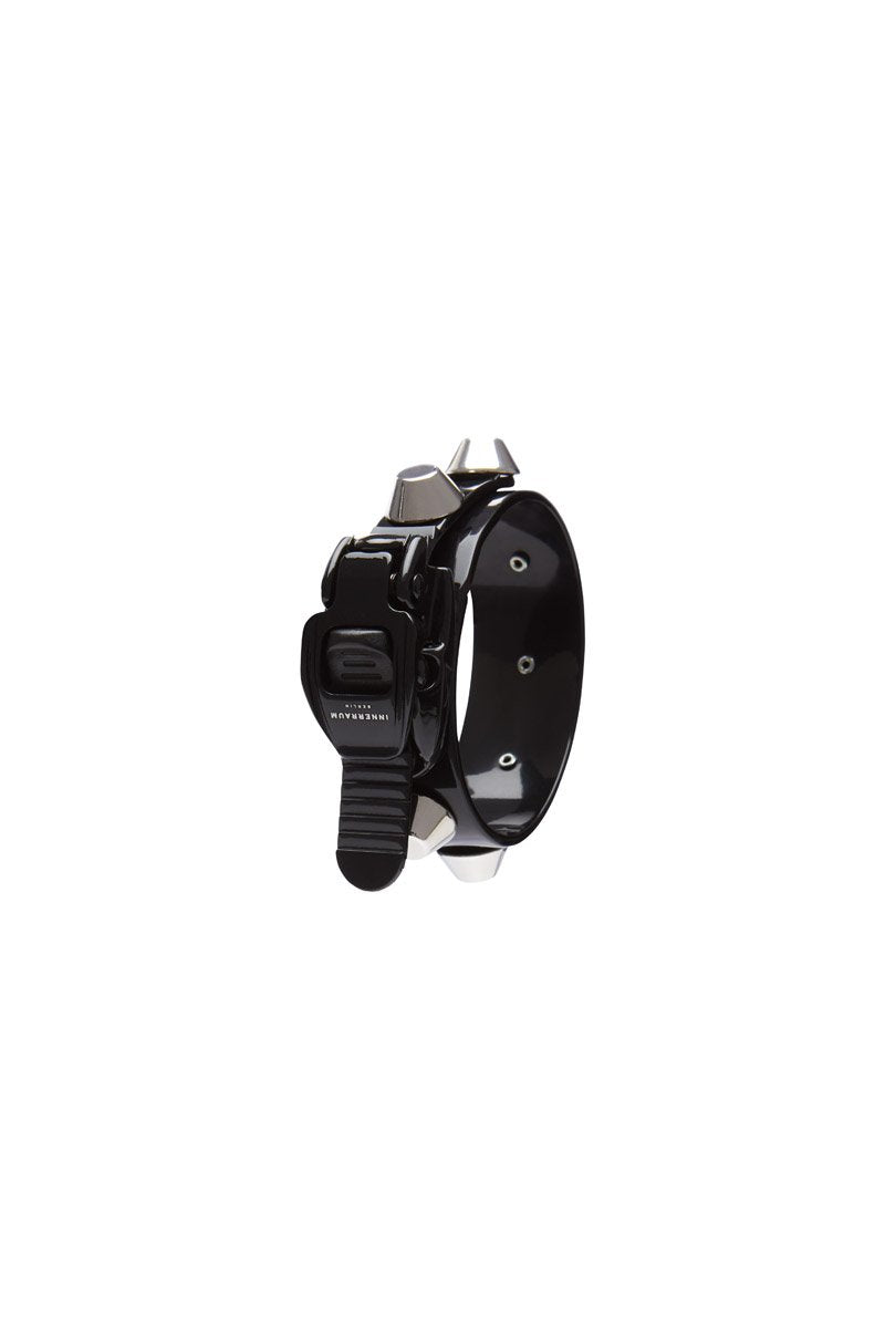 OBJECT B05/STUDS BRACELET MEDIUM BLACK SHINY SILVER