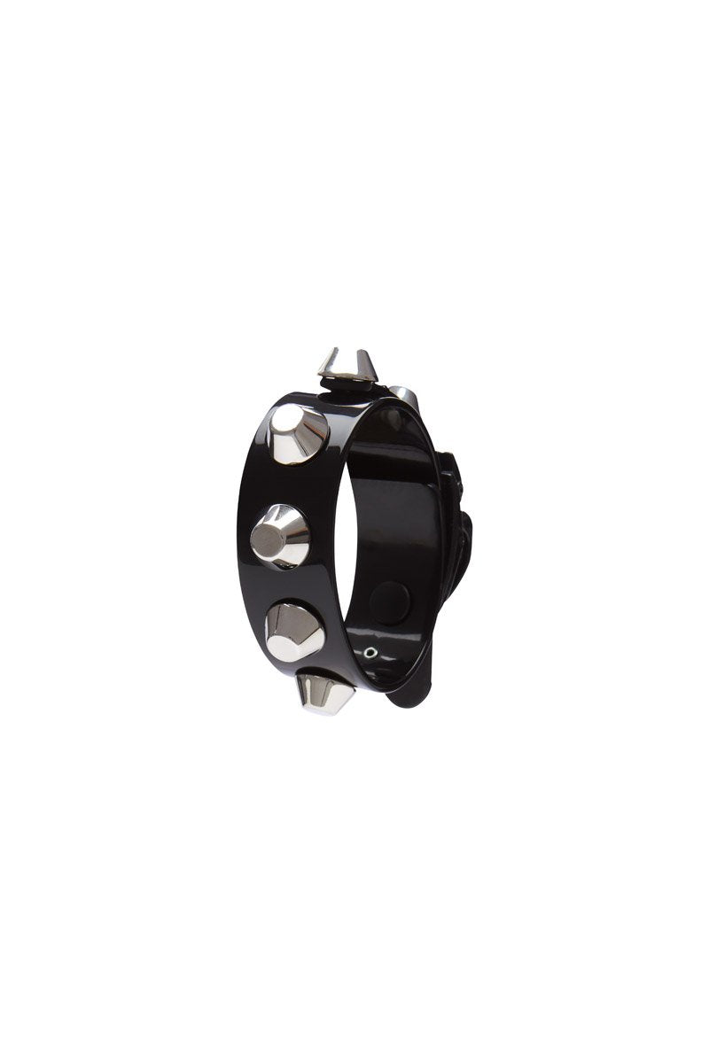 OBJECT B05/STUDS BRACELET MEDIUM BLACK SHINY SILVER