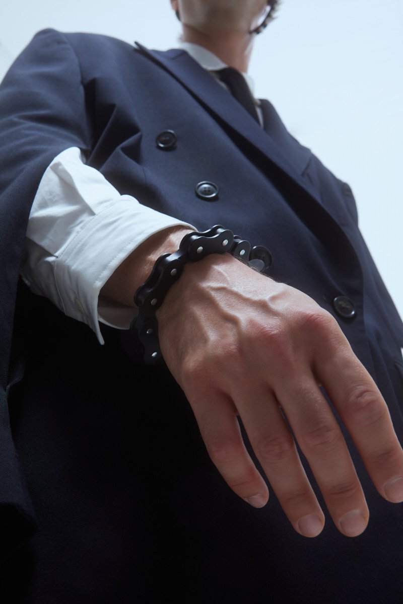 OBJECT B06/BIKE CHAIN BRACELET MEDIUM SIZE BLACK MATT