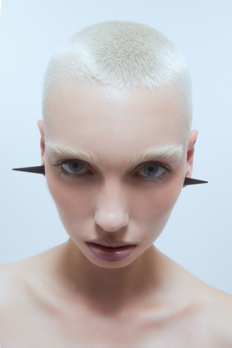 OBJECT EA5/DOUBLE SPIKE EARRING BLACK MATT BLACK