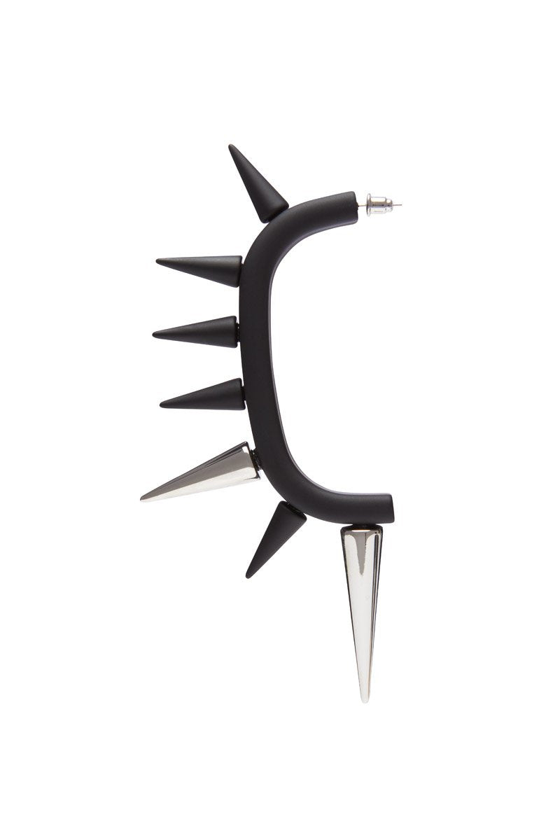 OBJECT EA8/SEVEN SPIKE EARRING BLACK MATT / SILVER