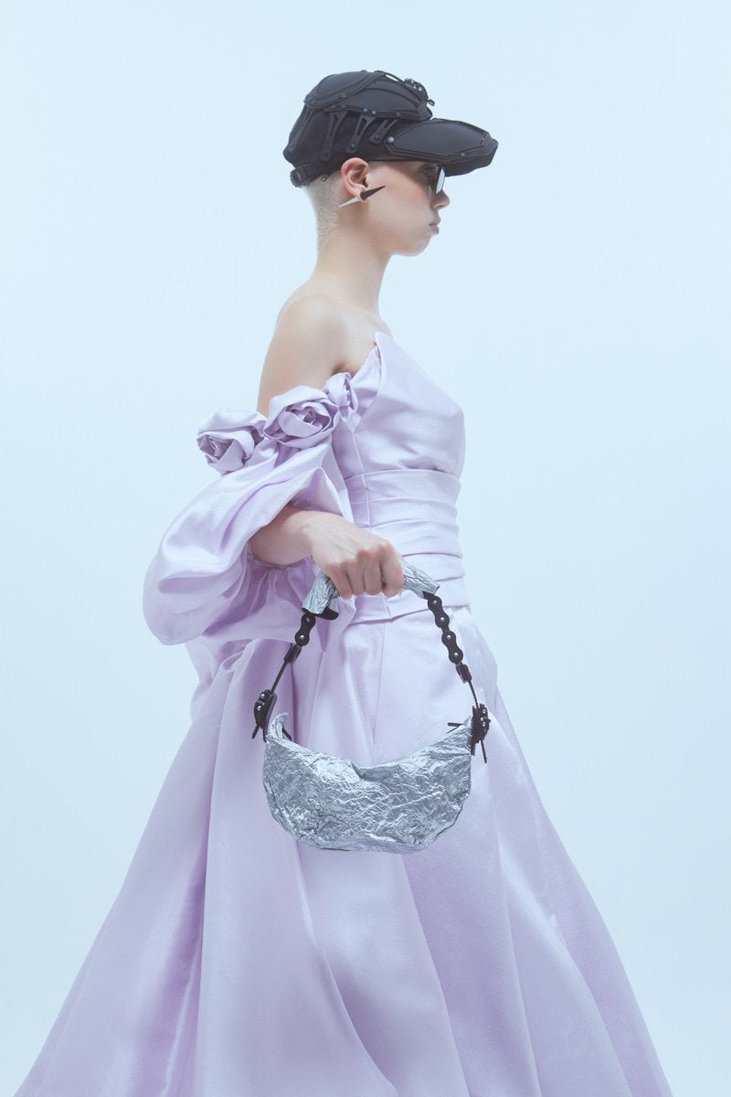 OBJECT HM00/MICRO BAG METALLIC SILVER BLACK