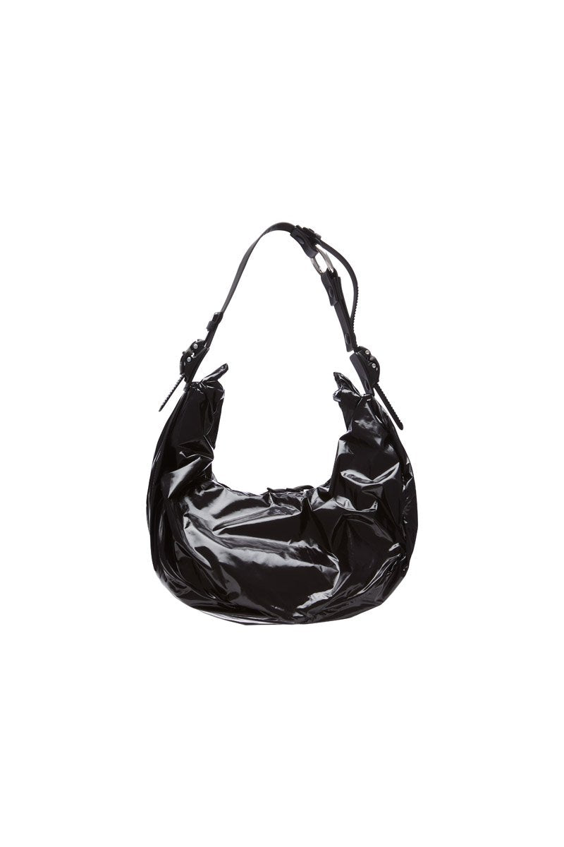 OBJECT HM02/SMALL HALF MOON BAG BLACK SHINY BLACK