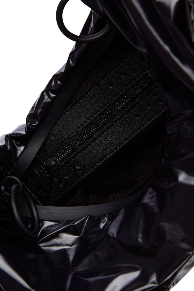 OBJECT HM02/SMALL HALF MOON BAG BLACK SHINY BLACK