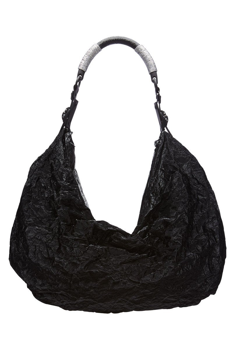 OBJECT HM04/XXL HALF MOON BAG METALLIC BLACK PYRITE