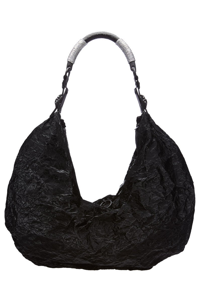 OBJECT HM04/XXL HALF MOON BAG METALLIC BLACK PYRITE