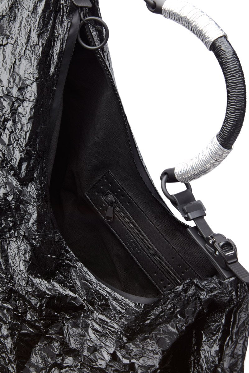 OBJECT HM04/XXL HALF MOON BAG METALLIC BLACK PYRITE
