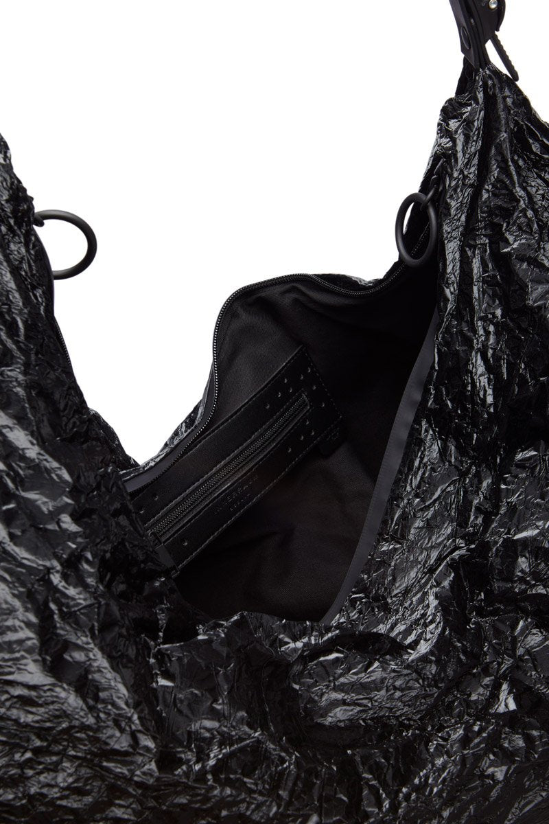 OBJECT HM04/XXL HALF MOON BAG METALLIC BLACK PYRITE