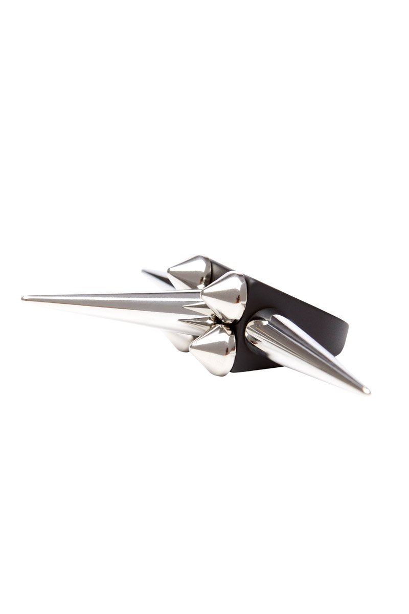 OBJECT RG1/TRIPLE SPIKE RING LARGE SIZE BLACK MATT SILVER
