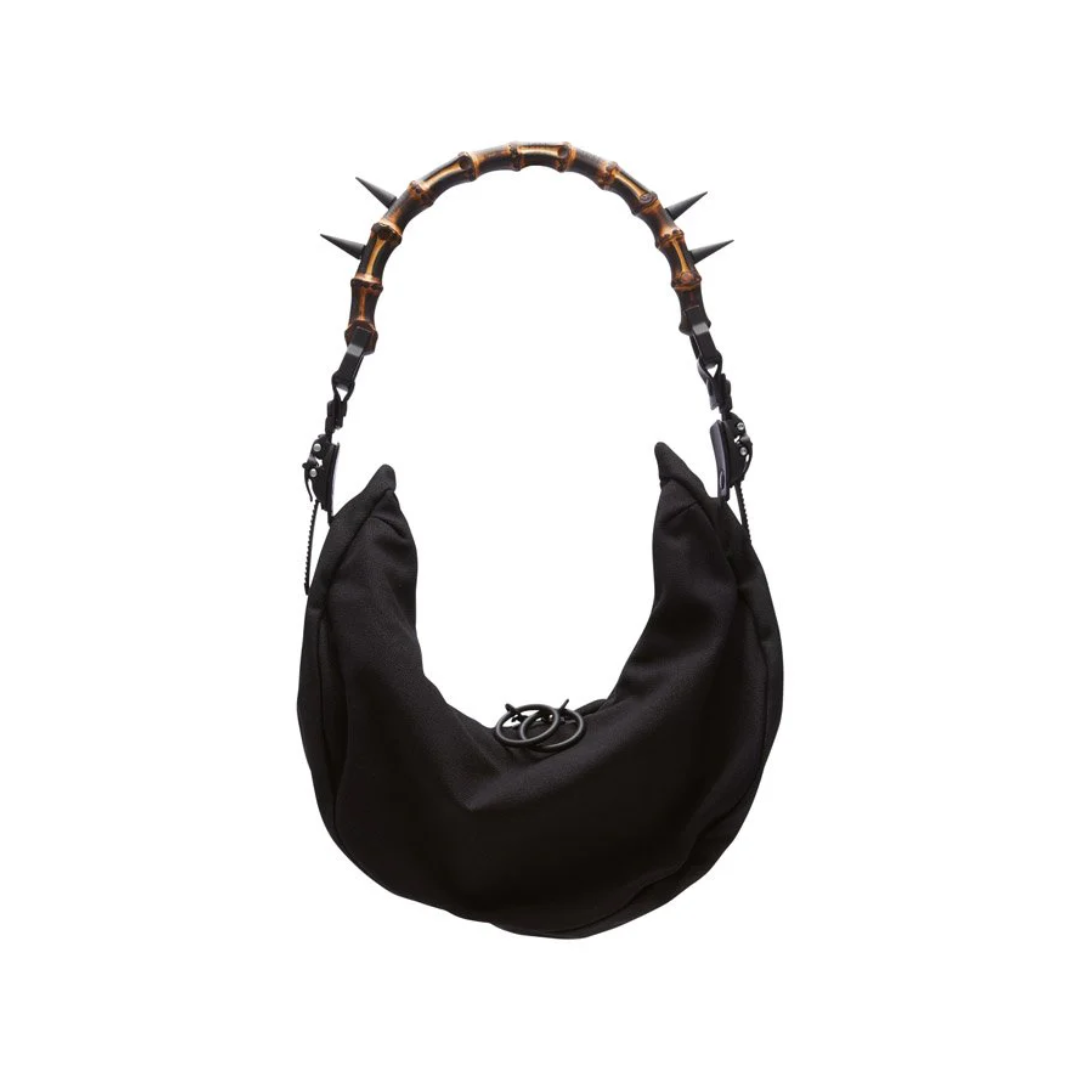HM2 SMALL HALF MOON BAG BLACK MATT BAMBOO