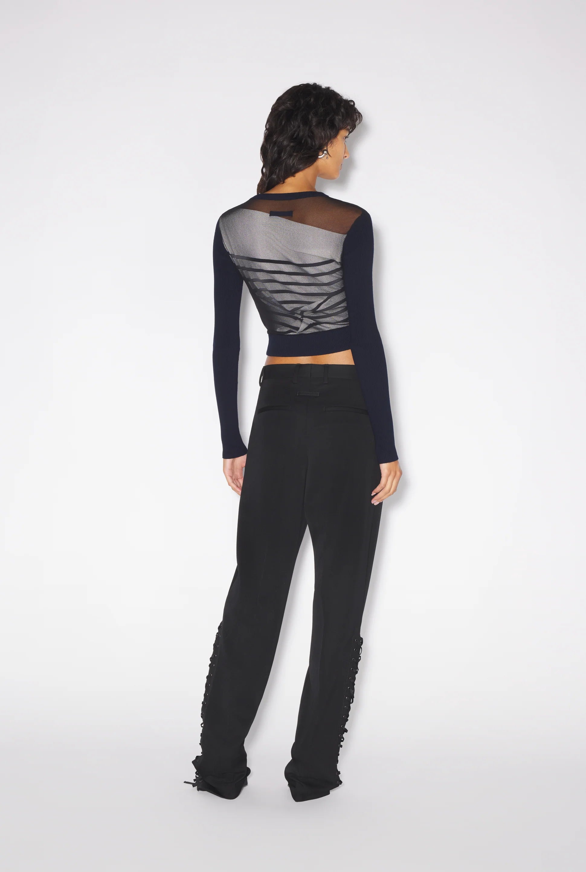 PANT WITH CORSET INSPIRED LACING BLACK
