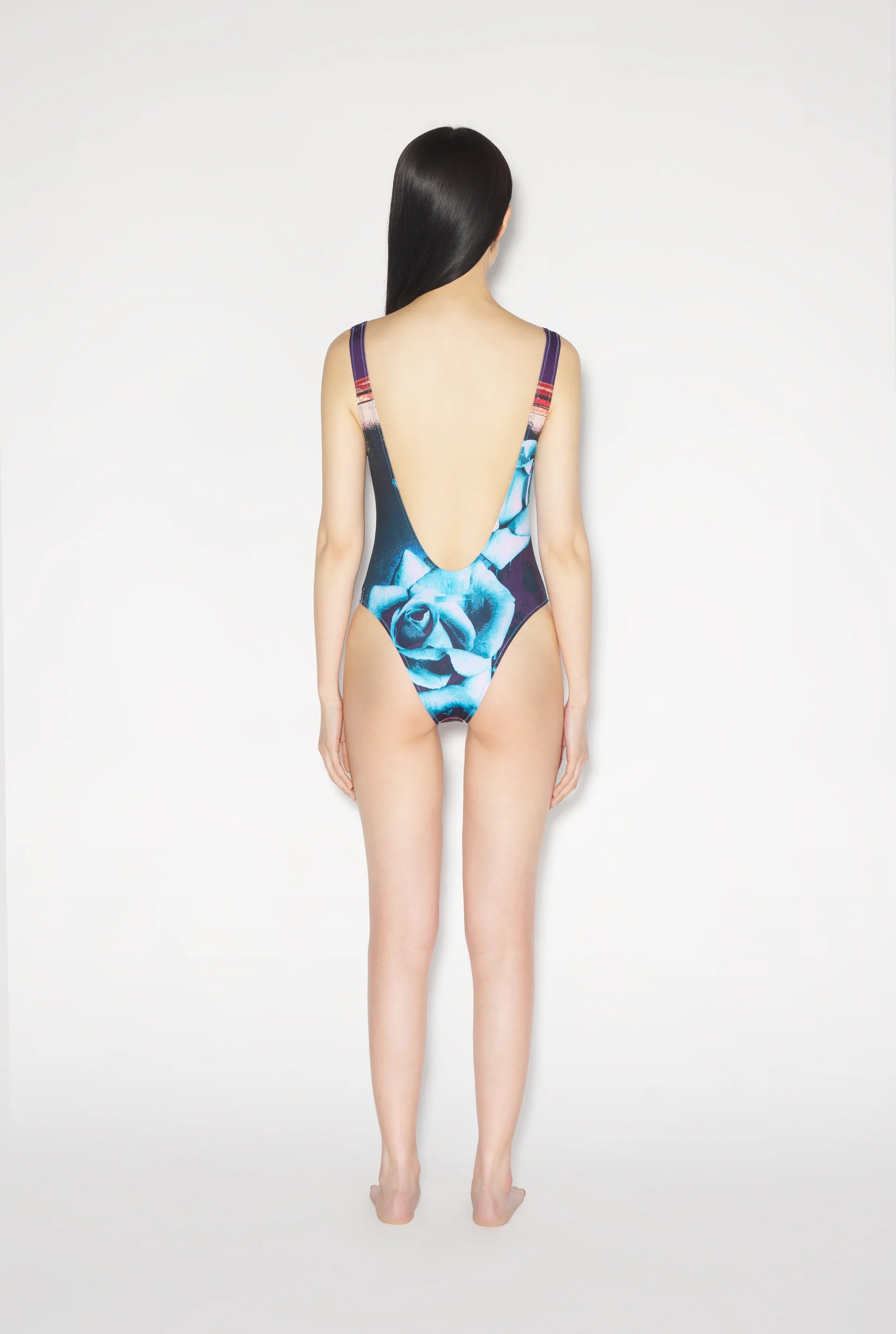 SWIMSUIT PRINTED ROSES PURPLE/BLUE/PALEPINK