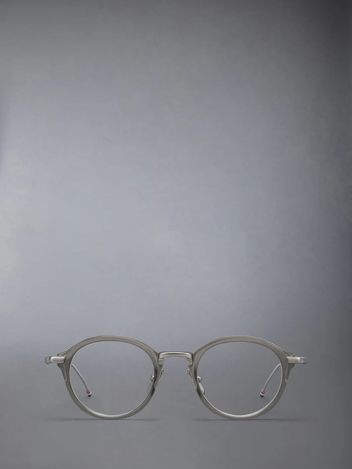 ROUND SUNGLASSES IN TITANIUM 40 MATTE SILVER GREY SILVER FLASH AR