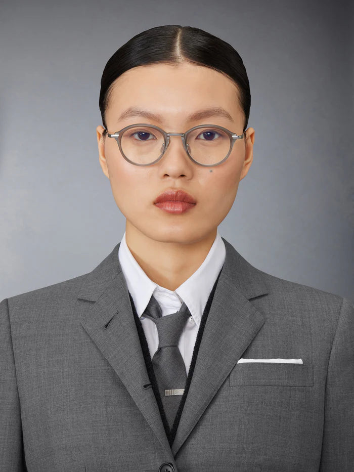 ROUND SUNGLASSES IN TITANIUM 40 MATTE SILVER GREY SILVER FLASH AR