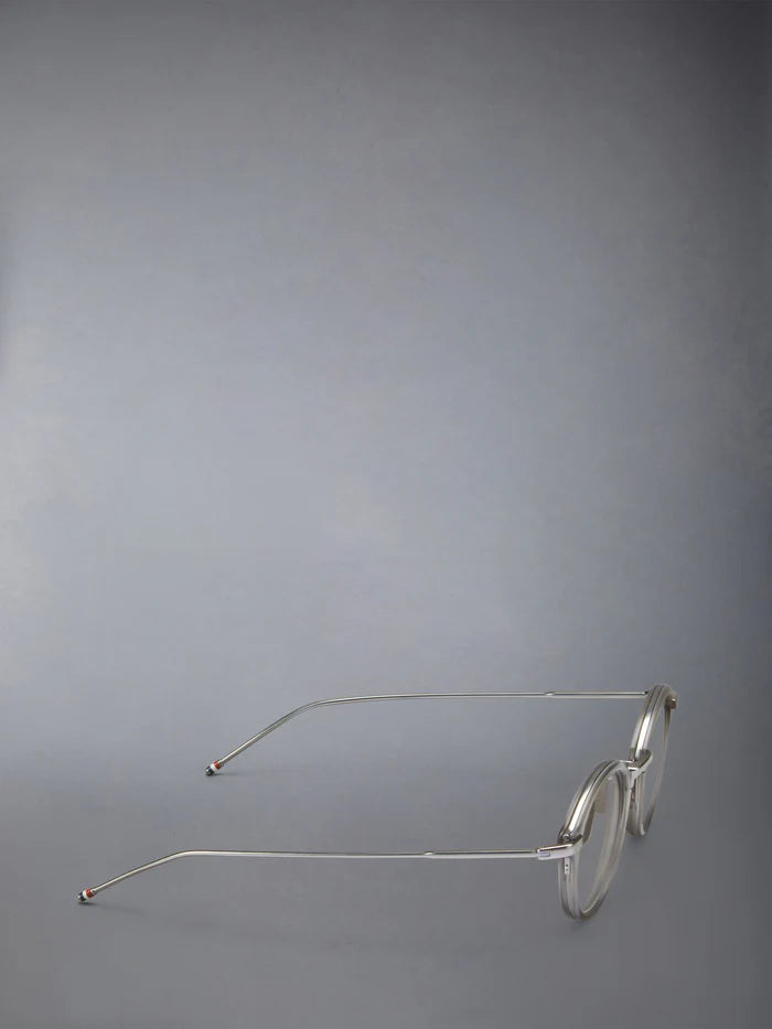 ROUND SUNGLASSES IN TITANIUM 40 MATTE SILVER GREY SILVER FLASH AR