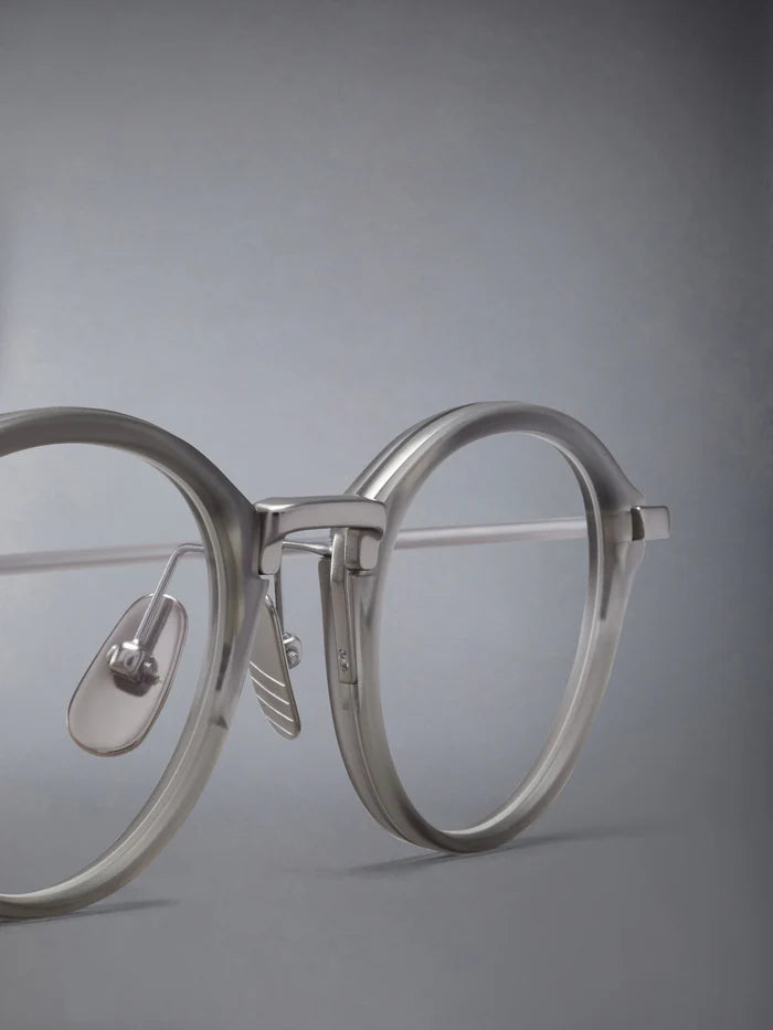 ROUND SUNGLASSES IN TITANIUM 40 MATTE SILVER GREY SILVER FLASH AR