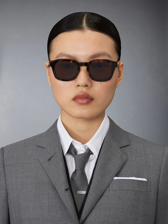 RECTANGULAR SUNGLASSES IN ACETATE 52 BROWN TORTOISE GREEN G 15 AR