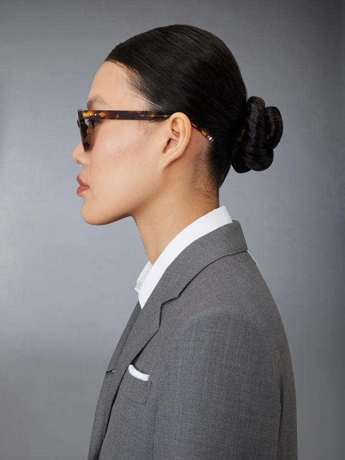 RECTANGULAR SUNGLASSES IN ACETATE 52 BROWN TORTOISE GREEN G 15 AR