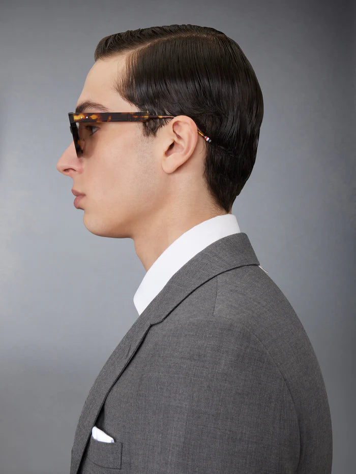 RECTANGULAR SUNGLASSES IN ACETATE 52 BROWN TORTOISE GREEN G 15 AR