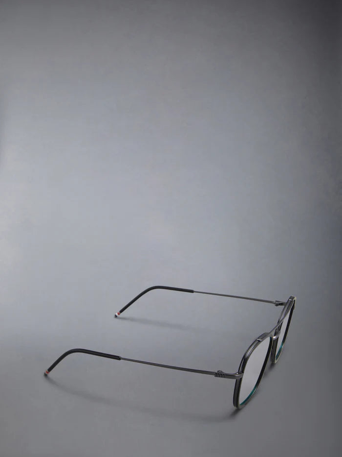 AVIATOR SUNGLASSES IN ACETATE AND TITANIUM 51 MATT BLACK
DARK GREY SILVER MIRROR AR