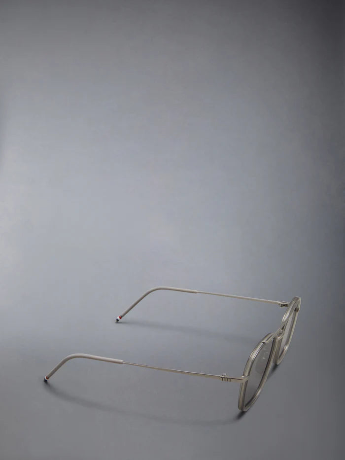 RECTANGULAR AVIATOR SUNGLASSES IN ACETATE AND TITANIUM 51 SATIN CRYSTAL GREY
DK GREY AR